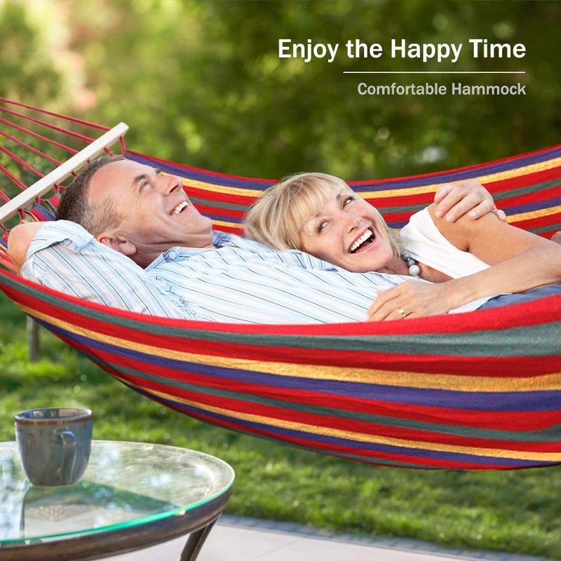 Deoxys HammockIndoor Hammock SinglePerson Large Canvas Cotton Hammock with Carry Bag for Patio Porch Garden Backyard Lounging Outdoor and IndoorSingle Person - Image 2