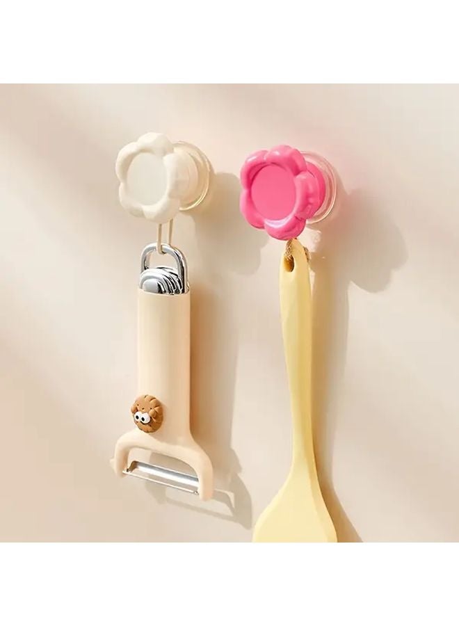 خطافات شفط زهرية وردية بدون حفر مثبتة بالفراغ على الحائط للمطبخ والحمام - Image 3