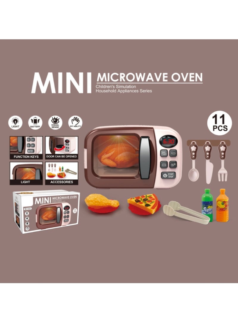 Generic - Pretend Play Mini Microwave Oven with Kitchen Accessories - Image 1