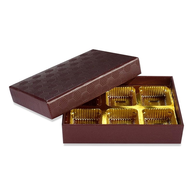 GROWNEX PRIVATE LIMITED Set of 25 Folding Chocolate Sweets Boxes 6 Pcs Cavity Brown Paperboard Packaging Elegant Sweets Box for Gifting Ideal for Chocolates and Special Events - Image 2
