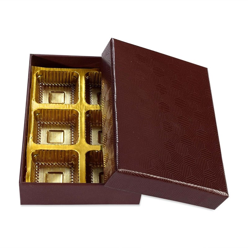 GROWNEX PRIVATE LIMITED Set of 25 Folding Chocolate Sweets Boxes 6 Pcs Cavity Brown Paperboard Packaging Elegant Sweets Box for Gifting Ideal for Chocolates and Special Events - Image 3