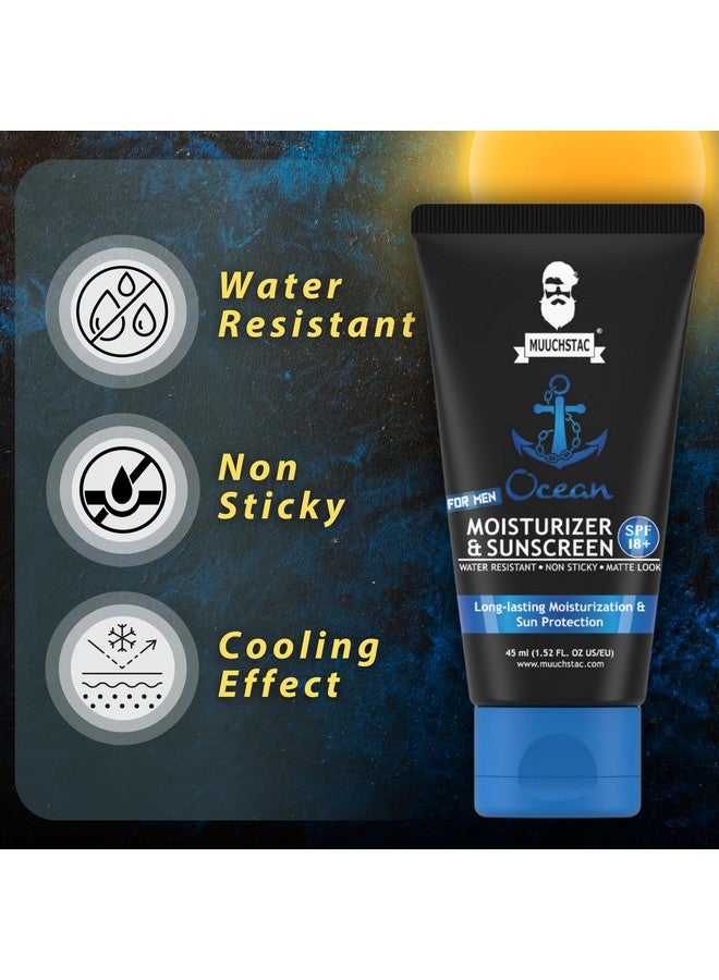 Muuchstac Mens Ocean Moisturizer & Sunscreen Matte Look Spf 18+ Cream With Turmeric & Aloe Vera Beads, Non-Sticky & Water Resistant 90 Ml - All - Image 4