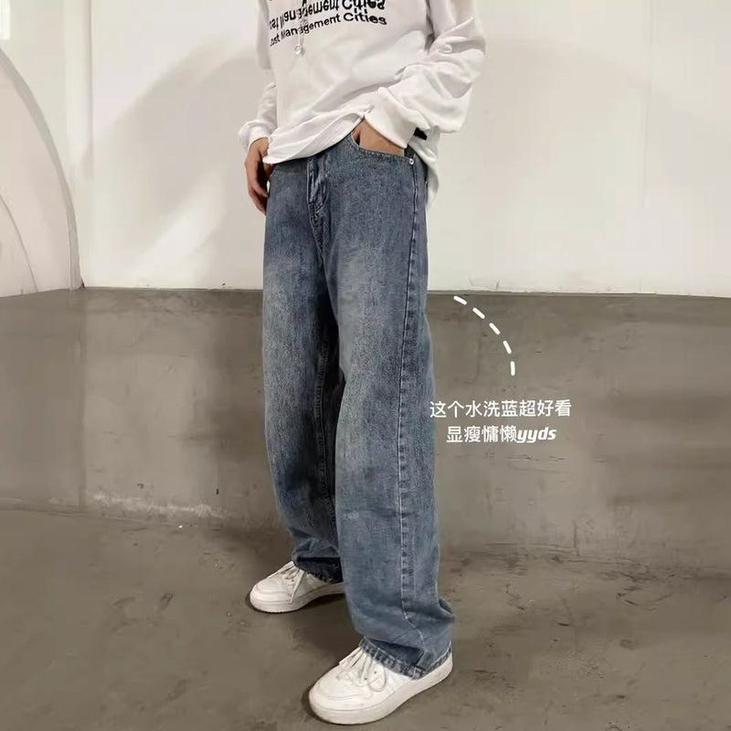 Unisex Classic Denim Jeans Loose Fit Daily Outdoor Wear - Image 2