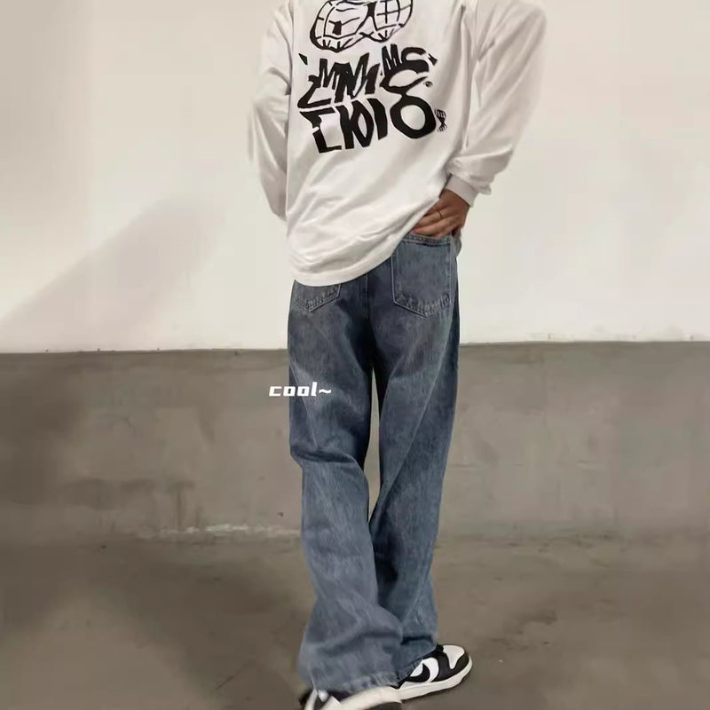 Unisex Classic Denim Jeans Loose Fit Daily Outdoor Wear - Image 5