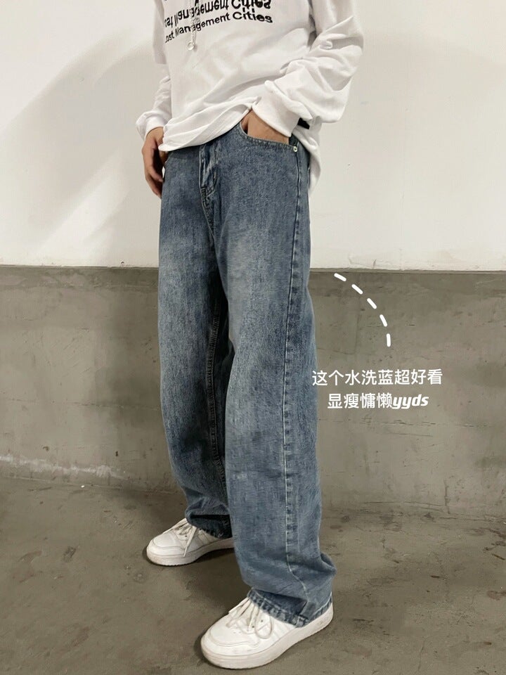 Unisex Classic Denim Jeans Loose Fit Daily Outdoor Wear - Image 1