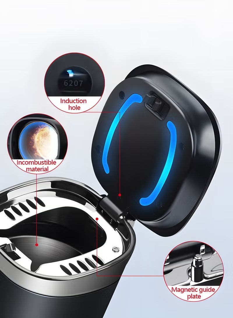 Car Ashtray, Ash Tray Auto Cigarette Odor Remover and Diffuser with Blue LED Cool Light Indicator for Most Car Cup Holder,Automotive Accessories - Image 4