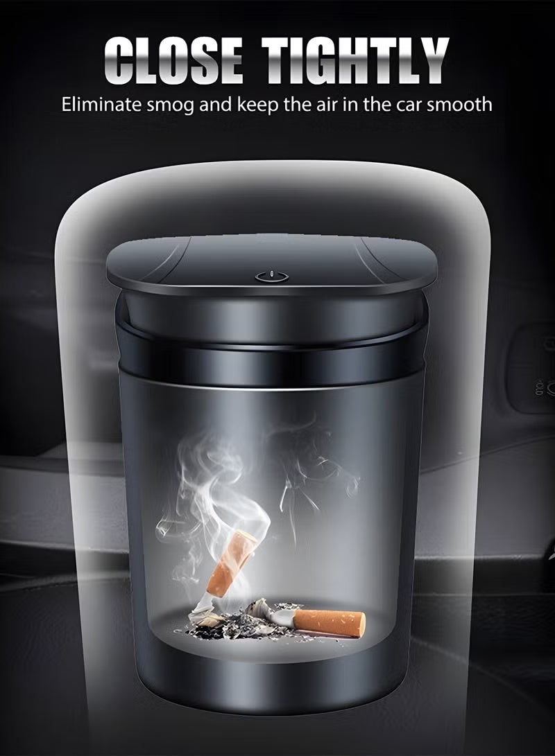 Car Ashtray, Ash Tray Auto Cigarette Odor Remover and Diffuser with Blue LED Cool Light Indicator for Most Car Cup Holder,Automotive Accessories - Image 2