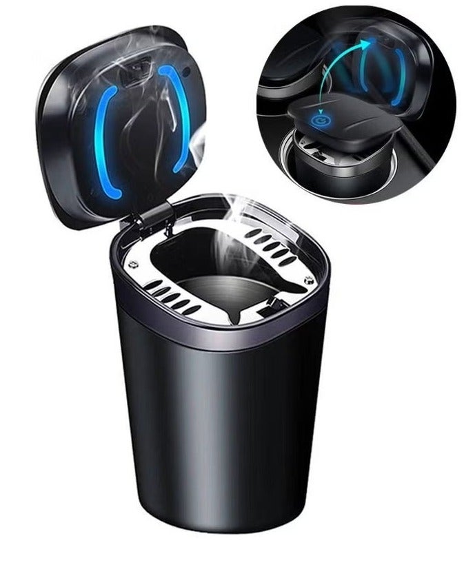 Car Ashtray, Ash Tray Auto Cigarette Odor Remover and Diffuser with Blue LED Cool Light Indicator for Most Car Cup Holder,Automotive Accessories - Image 1