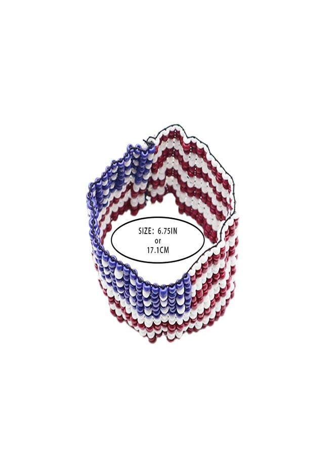 Madison Tyler American Flag Bracelets for Women | Red | White | Blue Stretch Beaded Bracelets | 4th of July Patriotic Independence Day Jewelry - Image 5