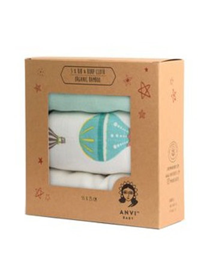 أنفي بيبي Set of 3 Organic Bamboo Burp and Bib Cloth Balloons  - Image 2