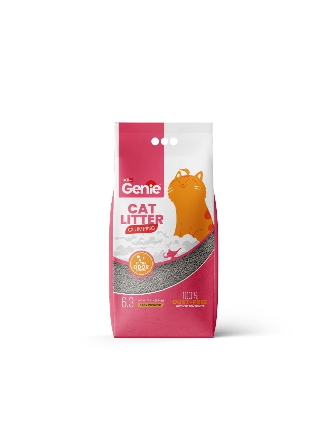 Genie Bundle Of 4x Genie Cat litter Clumping Total of 25 Litres -  Baby Powder - Image 2