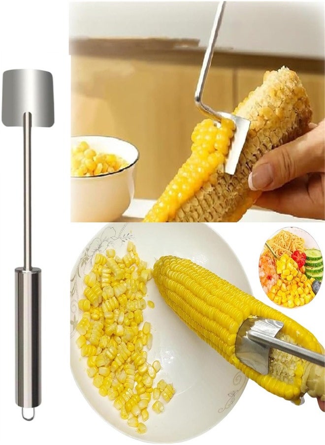 Generic - Corn Peeler, Stainless Steel Corn Stripping Tool, Corn Cob Stripper Tool Corn on The Cob Remover for Home Kitchens Restaurant Chefs Fruit Vegetable Peeler - Image 1