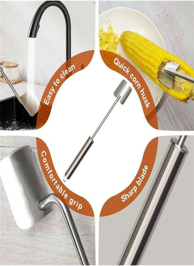 Generic - Corn Peeler, Stainless Steel Corn Stripping Tool, Corn Cob Stripper Tool Corn on The Cob Remover for Home Kitchens Restaurant Chefs Fruit Vegetable Peeler - Image 1