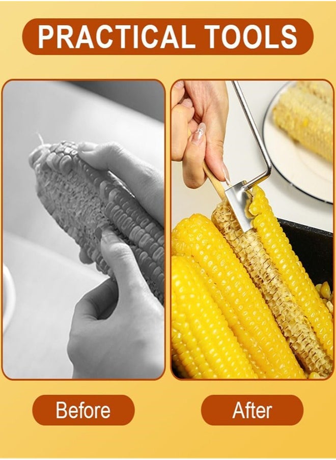 Generic - Corn Peeler, Stainless Steel Corn Stripping Tool, Corn Cob Stripper Tool Corn on The Cob Remover for Home Kitchens Restaurant Chefs Fruit Vegetable Peeler - Image 1