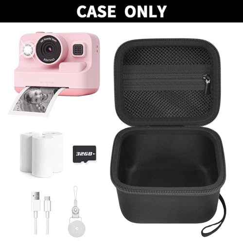 ANKHOH Case for Dylanto/for DUDUDRAGON/for Cimizi/for Yehtta/for ETIKEZ Kids Camera Instant Print, 1080P Kid Cameras Storage Organizer Gifts Bag for Printing Paper and Toy Accessories,Black-Only Box - Image 2