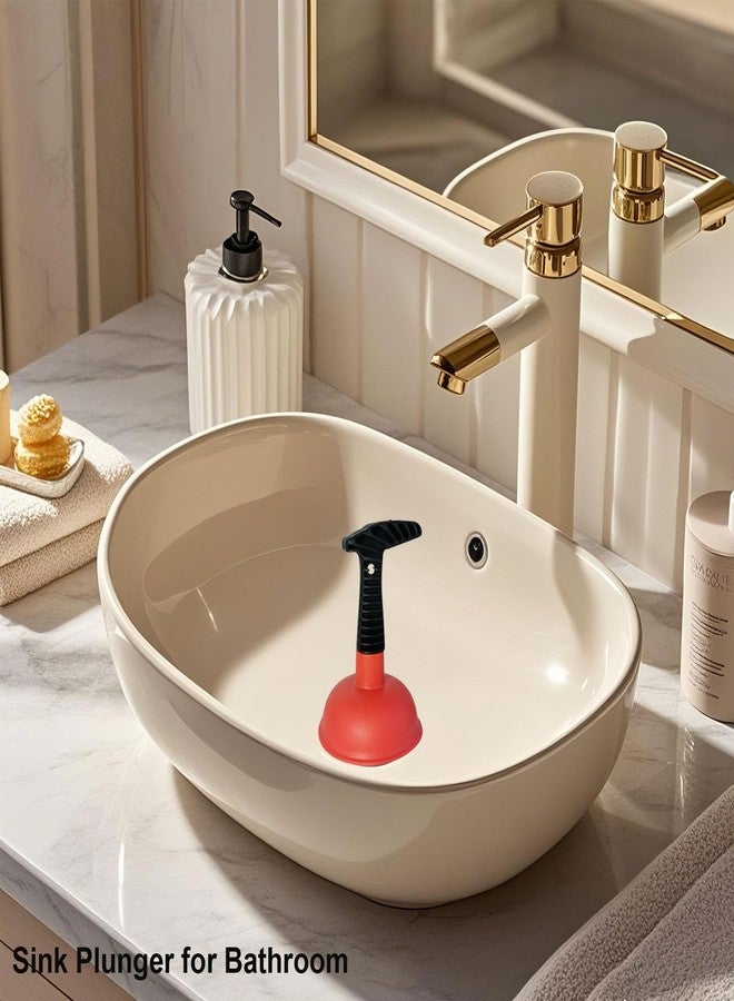 Dokpod Mini Sink & Drain Plunger with Short Handle - Heavy-Duty Rubber Cup & Ergonomic Grip for Powerful Suction, Unclog Slow Drains in Sinks, Tubs, Showers, Bathrooms, Kitchens, Compact, Space-Saving Design - Image 2