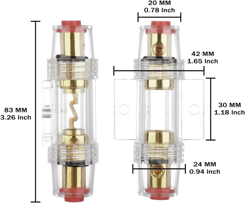 Carviya 4-8 Gauge Waterproof Fuse Holder with Fuses - Image 3