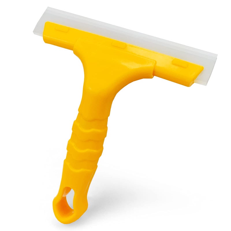 Ccyanzi Silicone Blade Small Squeegee  Shower Glass Squeegee  Window Tint Squeegee  For Window  Bathroom Mirrors  Shower Door And Car Windshield  5.5X5.5Inch  Yellow - Image 1
