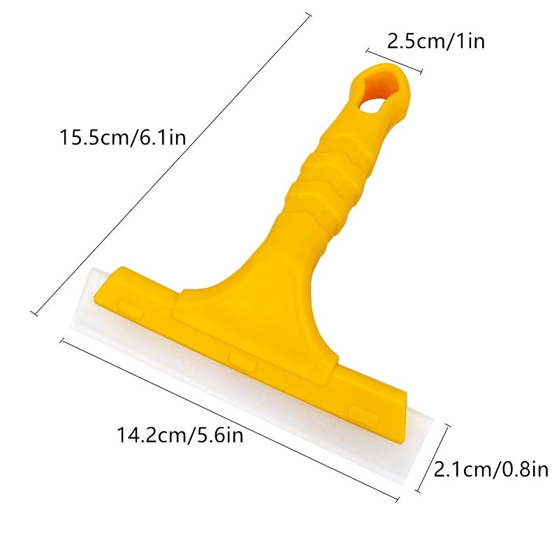 Ccyanzi Silicone Blade Small Squeegee  Shower Glass Squeegee  Window Tint Squeegee  For Window  Bathroom Mirrors  Shower Door And Car Windshield  5.5X5.5Inch  Yellow - Image 2