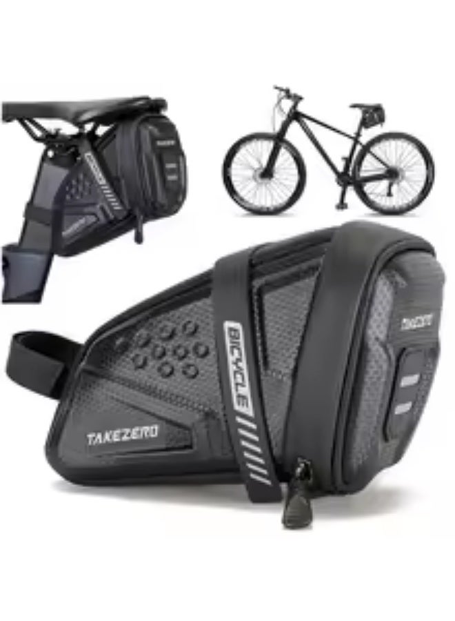 Rockbros 1L Bicycle Saddle Bag EVA Hard Shell Refletive MTB Road Bike Saddle Bag Waterproof Seat Rear Tool Pouch Bag Cycling Accessories - Image 1