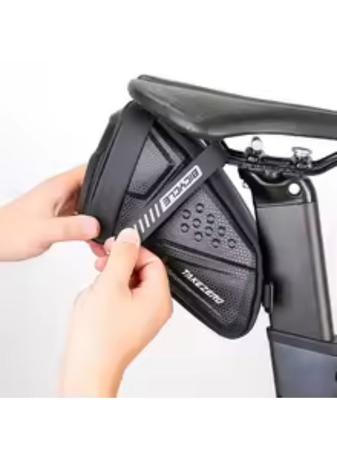 Rockbros 1L Bicycle Saddle Bag EVA Hard Shell Refletive MTB Road Bike Saddle Bag Waterproof Seat Rear Tool Pouch Bag Cycling Accessories - Image 5