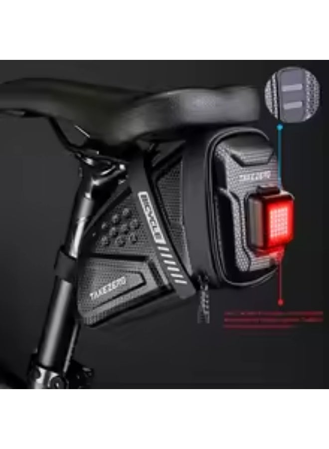 Rockbros 1L Bicycle Saddle Bag EVA Hard Shell Refletive MTB Road Bike Saddle Bag Waterproof Seat Rear Tool Pouch Bag Cycling Accessories - Image 3