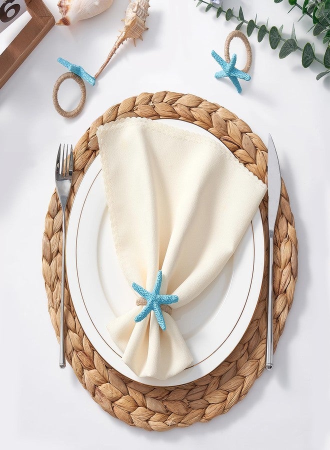 APTWOW Napkin Rings Set of 12, Starfish Napkin Rings for Table Decor, Blue Sea Star Napkin Ring Holders for Coastal Decor, Beach Decor, Wedding, Dinner Party, Summer, Birthday, Nautical, Banquet - Image 2
