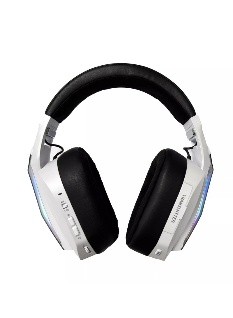 k Gaming K30 Wireless Gaming Headset Tri-Mode Connectivity Bluetooth/2.4 GHz /Wired with Hybrid Active Noise cancellation 7.1 Surround Sound 40mm Drivers Low Latency Detachable Microphone Comfortable 2 in1replaceable earpads Compatible with PC, Mac, PS4, PS5, Xbox Series X|S White  - Image 3