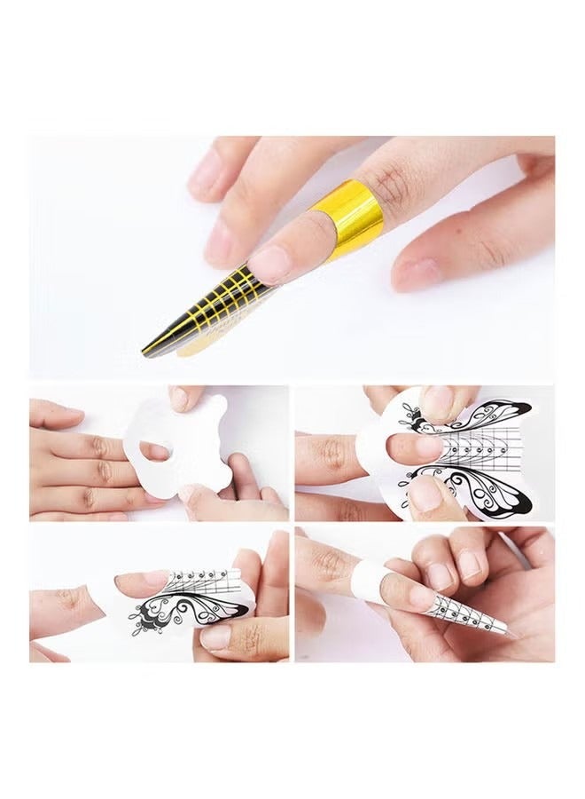 ORiTi 100-Piece Nails Form Nail Art Tips Guide Sticker Multicolour - Image 5