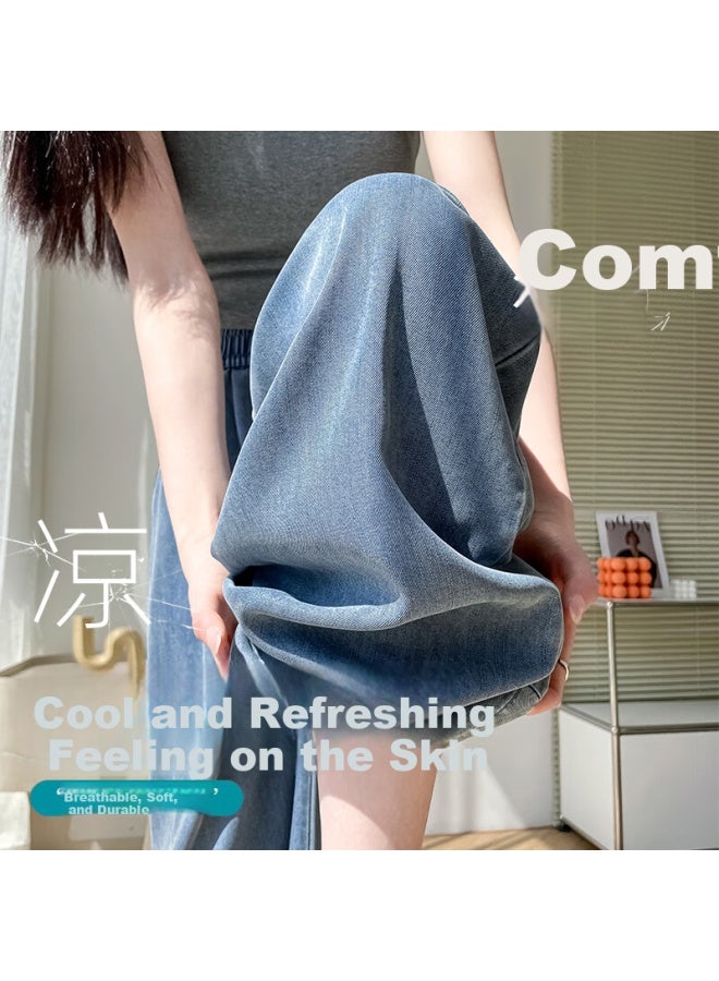 Yishangmei Women's New Spring And Autumn High-waisted Slim Straight Jeans With A Sense Of Drape And Wide-leg Pants - Image 2