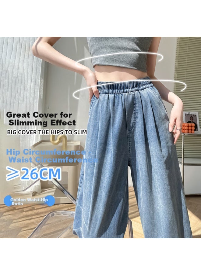 Yishangmei Women's New Spring And Autumn High-waisted Slim Straight Jeans With A Sense Of Drape And Wide-leg Pants - Image 5