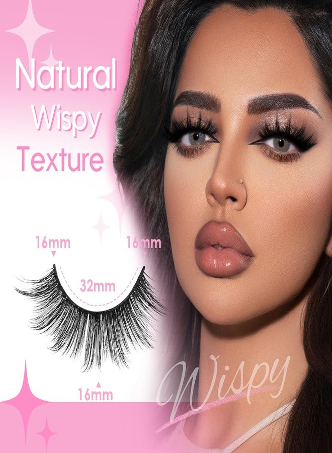 Azenlo False Eyelashes 20 Pairs 16mm Long Lashes Manga Volume Look Wispy Lashes Faux Mink Lashes 3D Fluffy Cat Eye Lashes （style 20-068) - Image 2