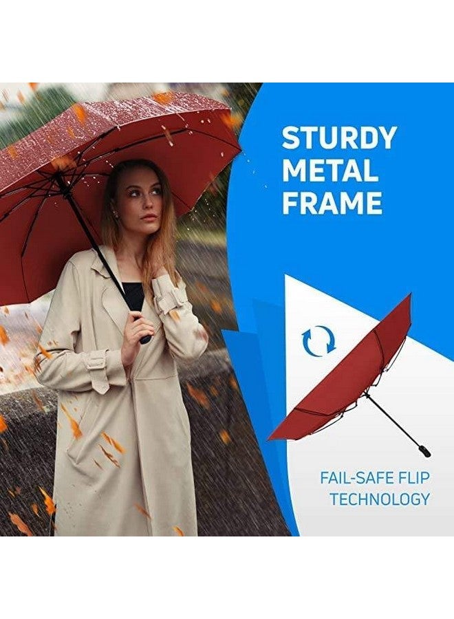 Brand Conquer Umbrella Automatic Open Travel Umbrella with Wind Vent,Umbrella big size for men, Umbrella for girls, Umbrellas for rain,Windproof Umberalla Large for Man,Women (Red) - Image 5