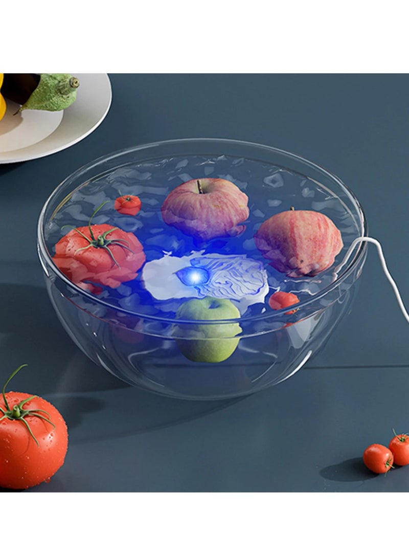 ارواق غسالة الطعام، منقي طعام لاسلكي محمول، منظف الفواكه والخضروات بالموجات فوق الصوتية مقاوم للماء، جهاز تعقيم الطعام سهل الاستخدام للمنزل والسفر، (قطعة واحدة، أبيض) - Image 4