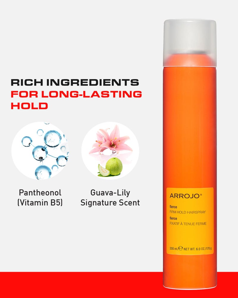 Arrojo Fierce Firm Hold Hairspray â€“ Sulfate & Paraben-Free Firm Hold Hairspray â€“ Anti Humidity Shine Spray for All Hair Types, 6 oz. - Image 4