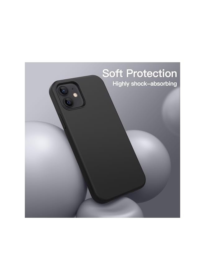 Jetech Silicone Case for iPhone 12/12 Pro 6.1-Inch, Silky-Soft Touch Full-Body Protective Phone Case, Shockproof Cover with Microfiber Lining (Black) - Image 4