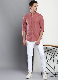 Dennis Lingo Men's Dusty Pink Slim Fit Casual Spread Shirt  - Image 5