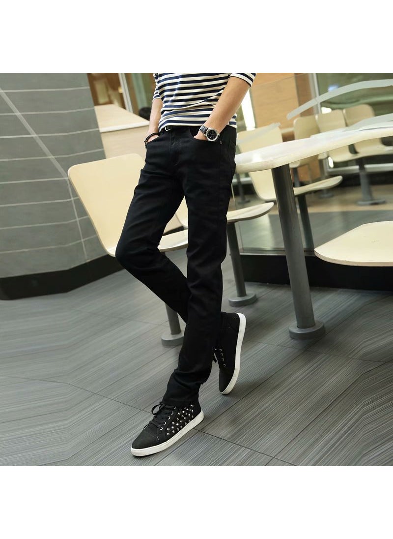 Spring Autumn Mens Elastic Straight-leg Jeans Korean Trendy Black Slimming Casual Long Pants Small Foot Slimming Effect Black pants - pzsku/ZF07F47DCA7741E0BBACDZ/45/_/1741687906/a28cd16c-1c10-46a4-9d65-538b4ef0210f