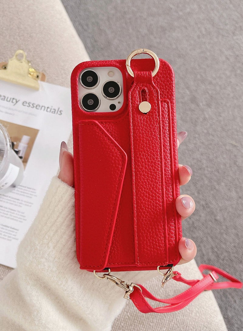 Suteni Back Cover Card Slots Leather Phone Case for iPhone - Image 1