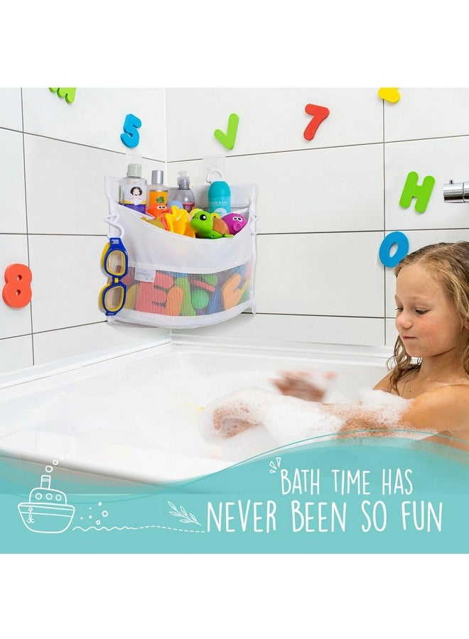 Comfylife Comfylife Mesh Bath Toy Holder Organizer - The Perfect Corner Bathtub Toy Storage & Bathroom or Shower Caddy - This Multi-use Net Bag Makes Baby Bath Toy Storage Easy - For Kids & Toddlers - Image 2