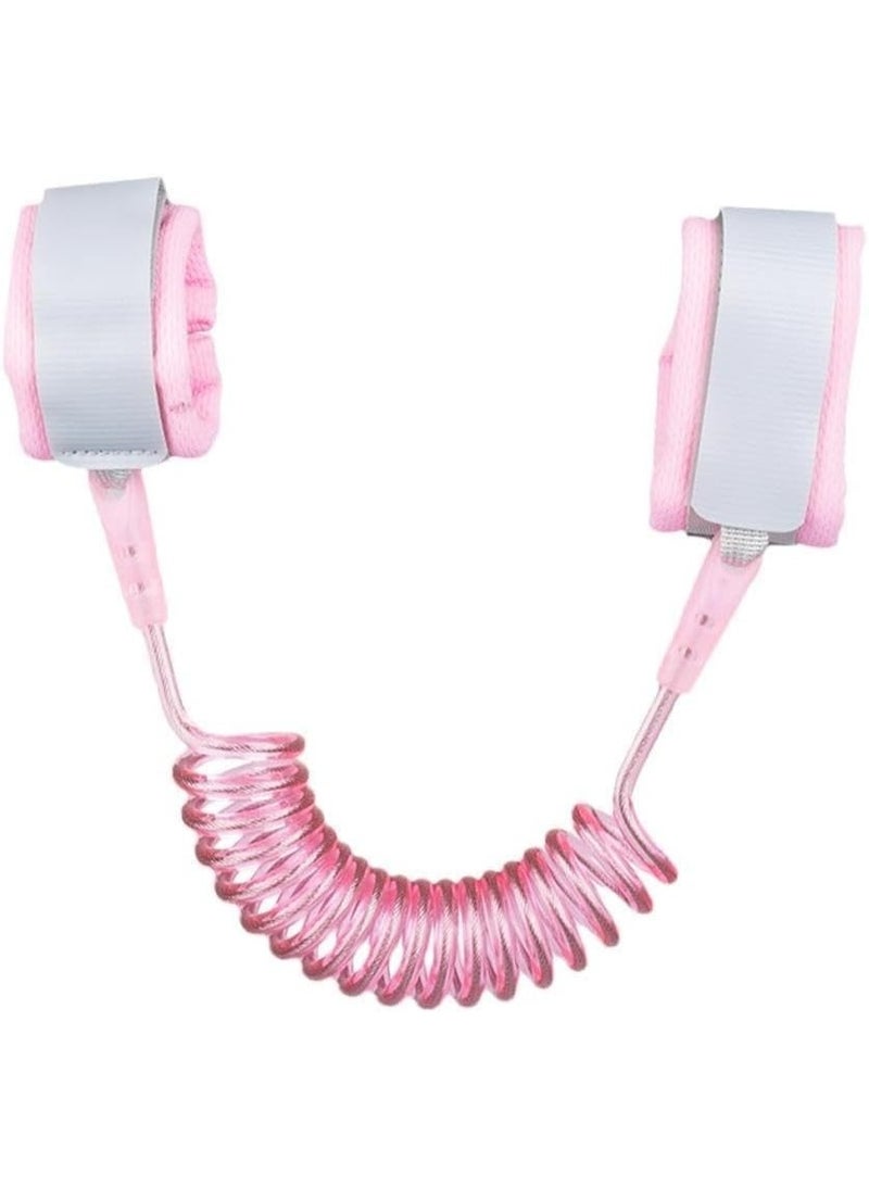Anti-Lost Baby Belt – 1.5m Spiral & Soft Wrist Cuff –Pink  - Image 1