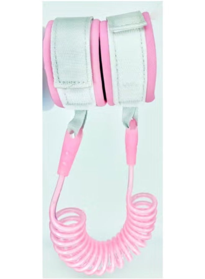 Anti-Lost Baby Belt – 1.5m Spiral & Soft Wrist Cuff –Pink  - Image 5