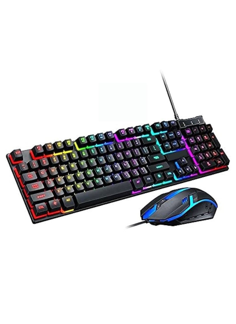 Generic RGB Mechanical Gaming Keyboard and Mouse - Black  - Image 1