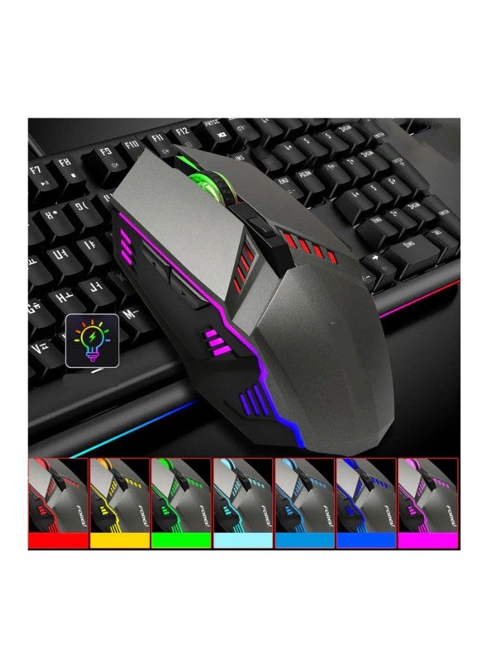 Generic RGB Mechanical Gaming Keyboard and Mouse - Black  - Image 3