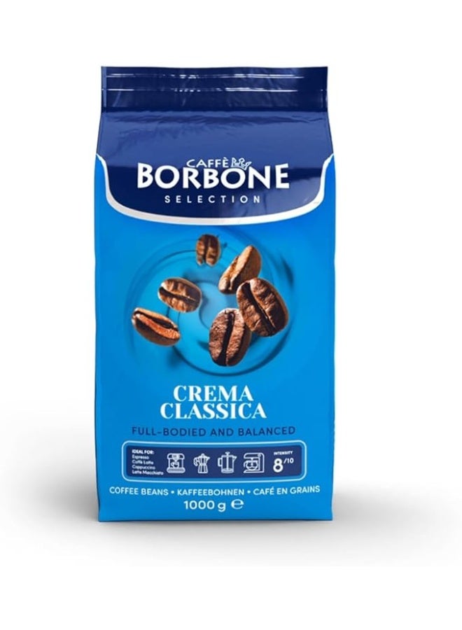CAFFE BORBONE Borbone Whole Bean Coffee, Medium Roast Arabica and Robusta Blend, Crema Classica, Full-Bodied and Balanced Italian Coffee, 2.2 lb Bag - Image 1