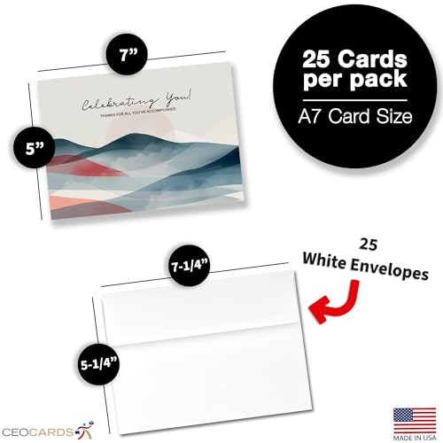 CEO Cards Work Anniversary Cards with Envelopes for Employees (25 Variety Assortment Pack – 5 Designs) Bulk Appreciation Greeting Card Set for Business - 5x7 Inch – Office, Work, Coworkers & Team (VP2413) - Image 4