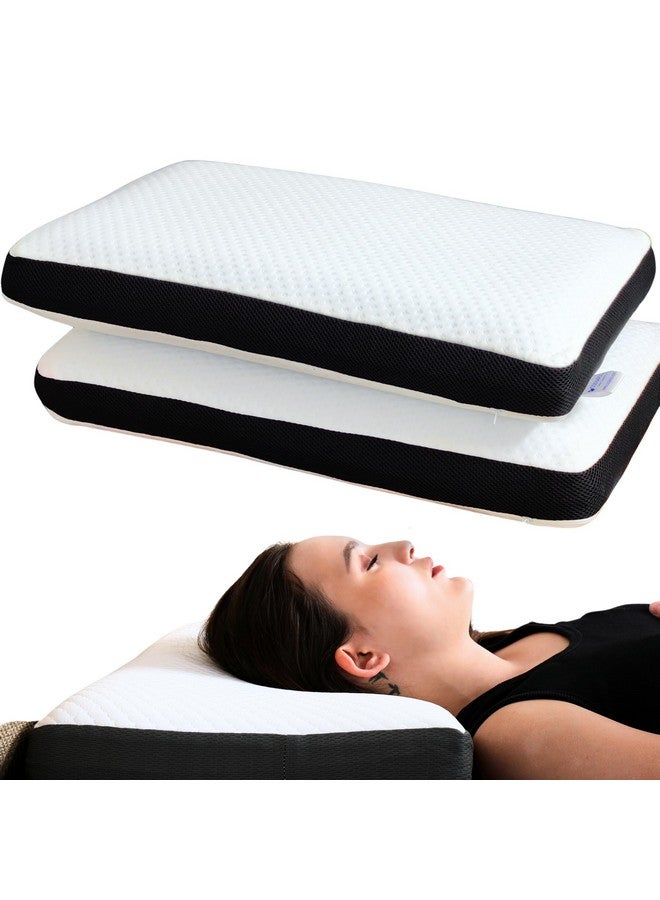 COZYARDS COZYARDS Set of 2 Comfort Plus Memory Foam Pillows Optimized for Neck Pain Relief, Orthopedic Cervical Support, 1-Year Brand Warranty, King - Large Size - 24x16x4.25 Inches - Image 1