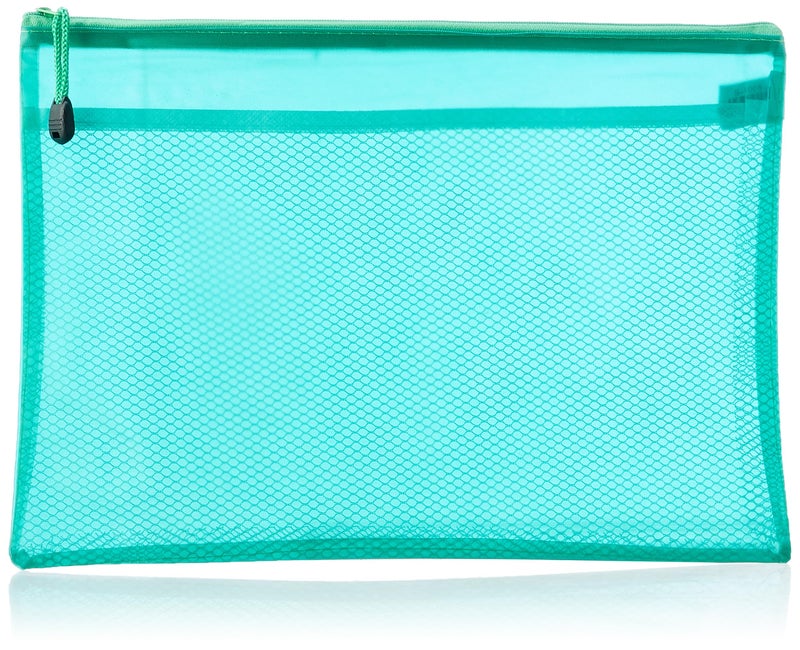 Fabric file with zipper, a4 - green