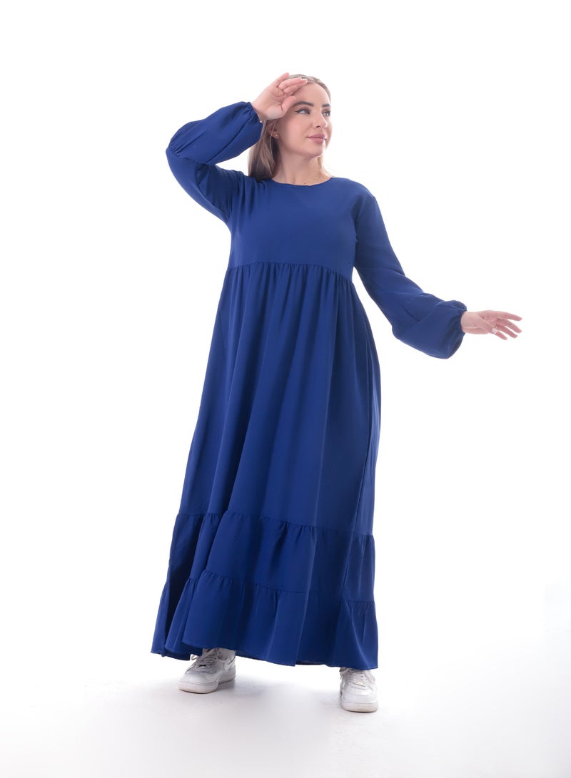 بيبو فستان حريمي طويل سادة اكمام طويلة - Image 1