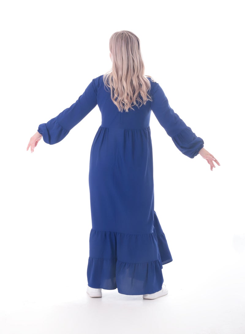 بيبو فستان حريمي طويل سادة اكمام طويلة - Image 2